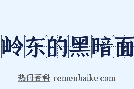 岭东的黑暗面是什么意思的图片
